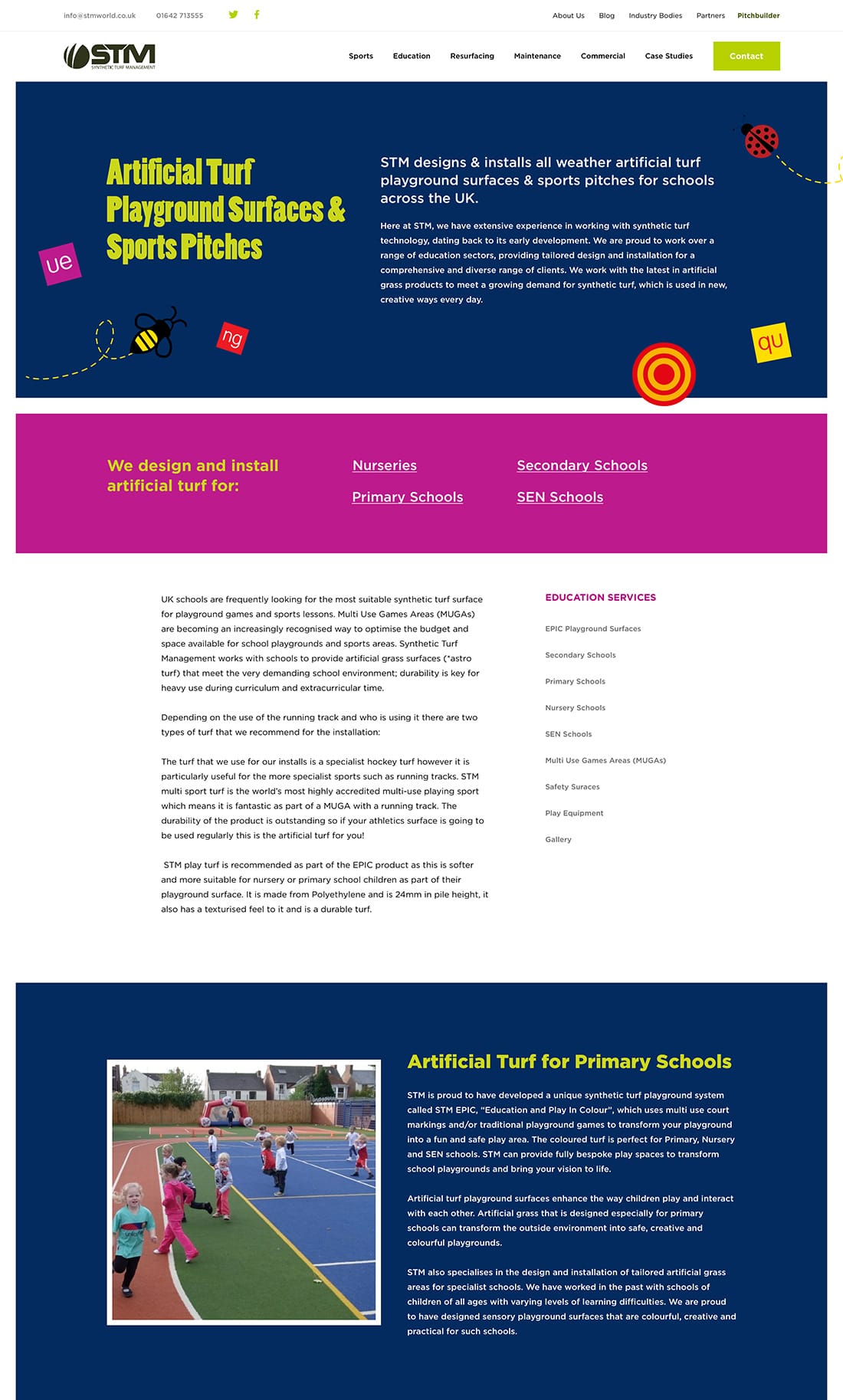 Education page branding