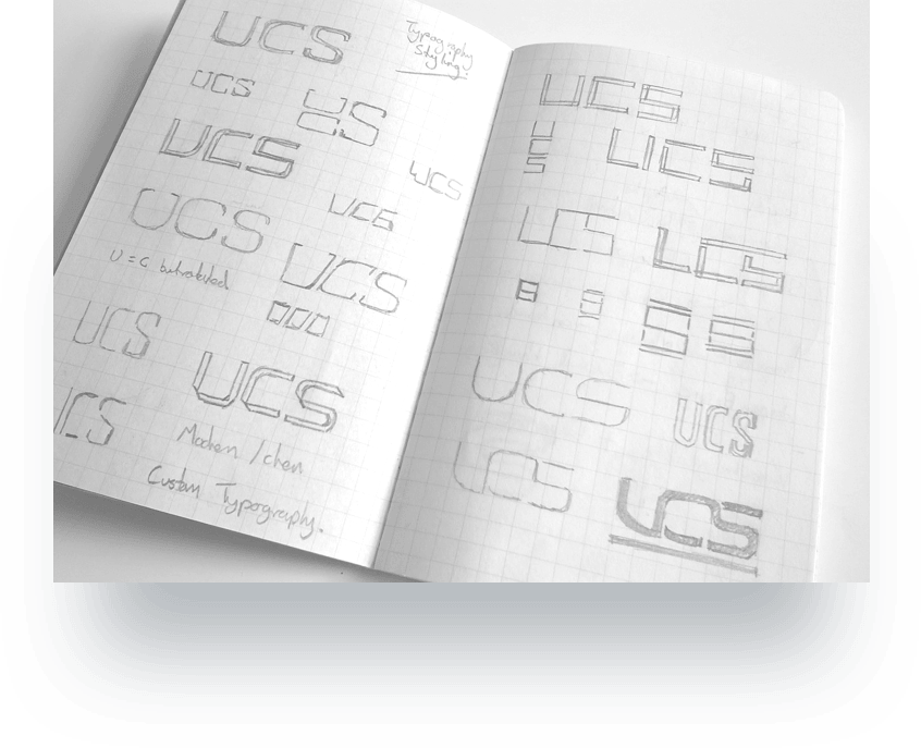 Initial UCS logo sketches