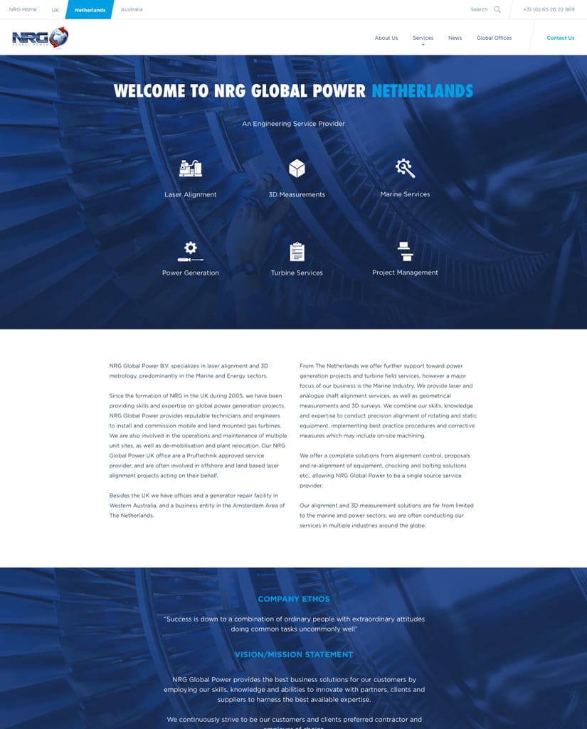 NRG Global Power wireframe